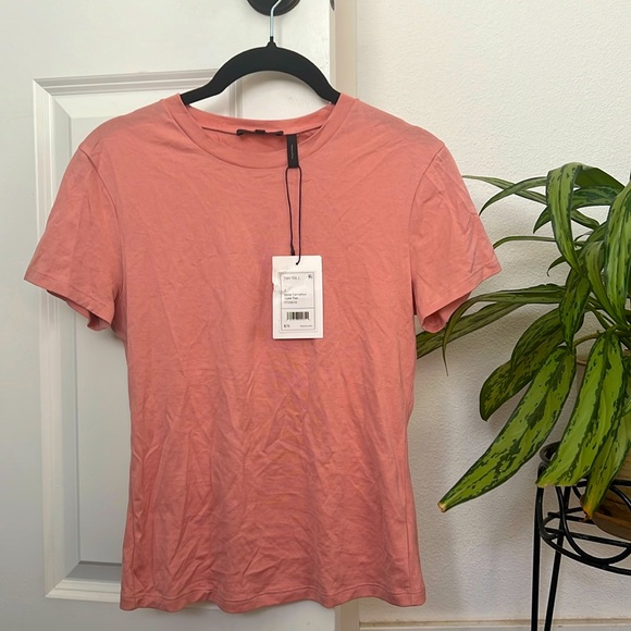 Theory Tiny Tee in Deep Carnation - Picture 1 of 4